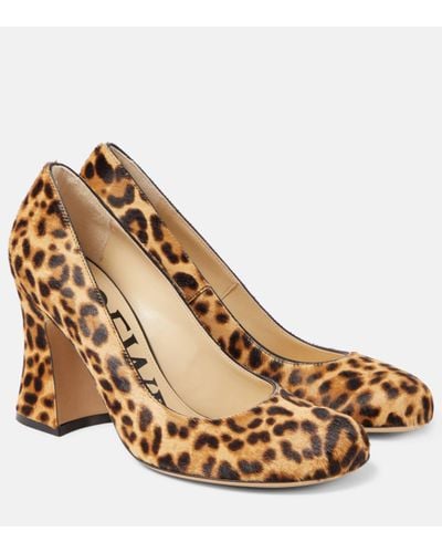 Loewe Leopard-print Calf Hair Court Shoes - Brown