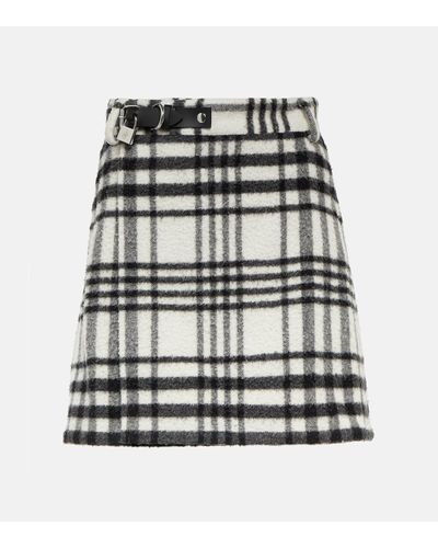 JW Anderson Checked Wool-blend Miniskirt - Black