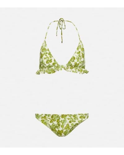 Etro Ruffle-trimmed Printed Bikini - Green