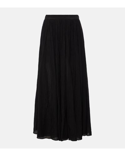Totême Plisse Cotton-blend Maxi Skirt - Black
