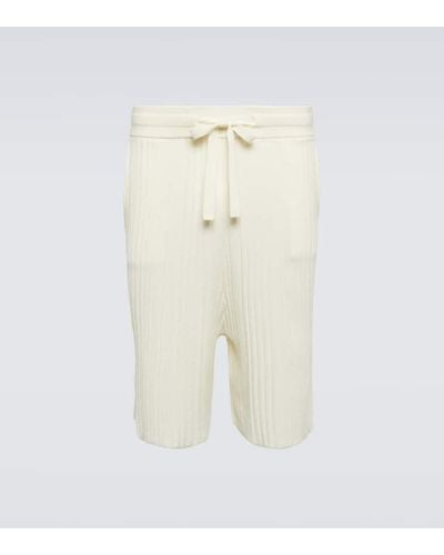 King & Tuckfield Wool Shorts - Natural