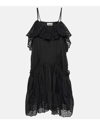 Isabel Marant Keoly Tiered Cotton Minidress - Black