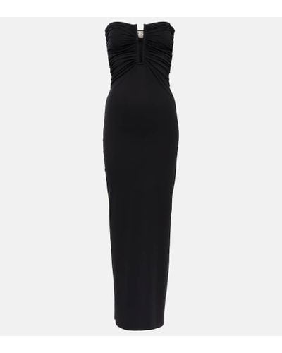 Wolford X N21 Ruched Strapless Maxi Dress - Black