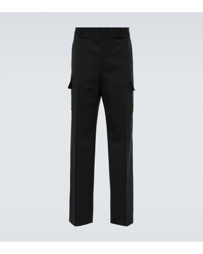 Valentino Pantalon en laine melangee - Noir