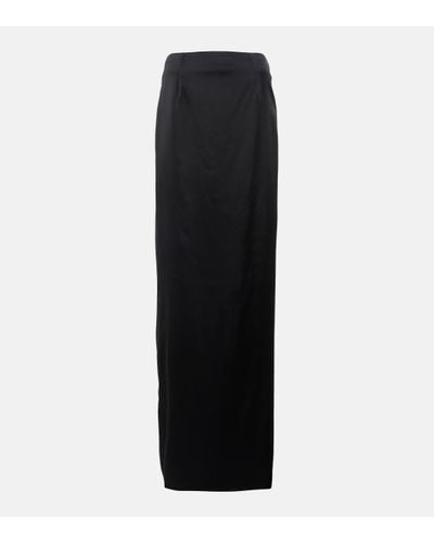 Balenciaga Satin Maxi Skirt - Black