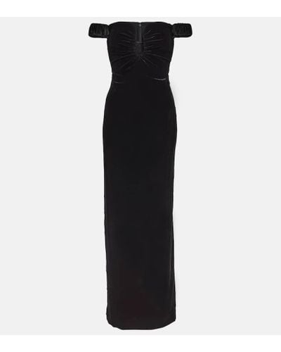 Roland Mouret Off-shoulder Velvet Gown - Black