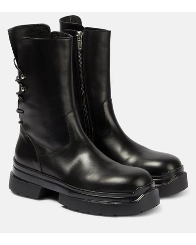 Ann Demeulemeester Kole Leather Back Lace-up Boots - Black