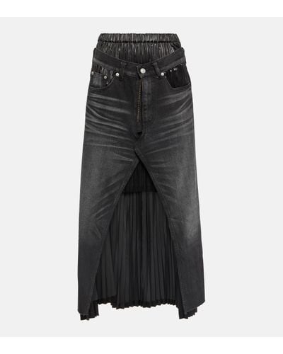 Junya Watanabe X Levi's® Layered Denim Midi Skirt - Black