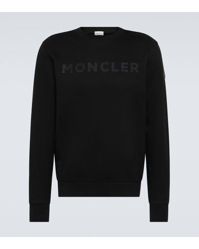Moncler Sweat-shirt en coton a logo - Noir