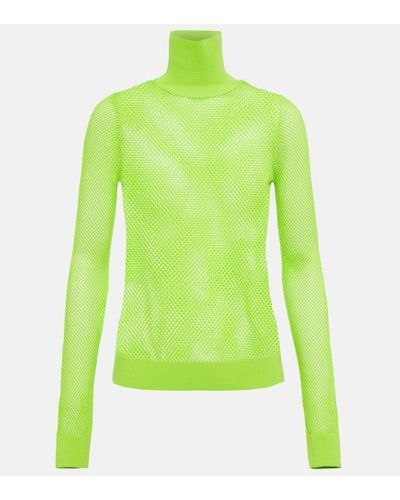 Balenciaga Mesh Turtleneck Sweater - Green