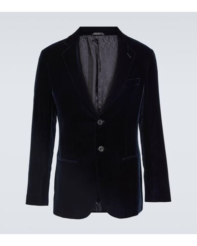 Giorgio Armani Velvet Tuxedo Jacket - Blue