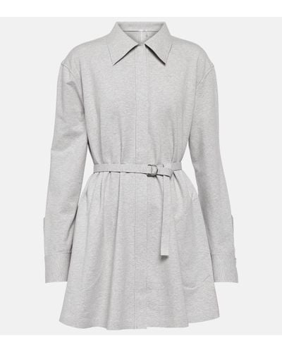Norma Kamali Cotton-blend Jersey Shirt Dress - Grey