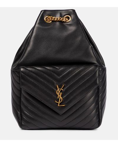 Saint Laurent Sac a dos Joe en cuir - Noir