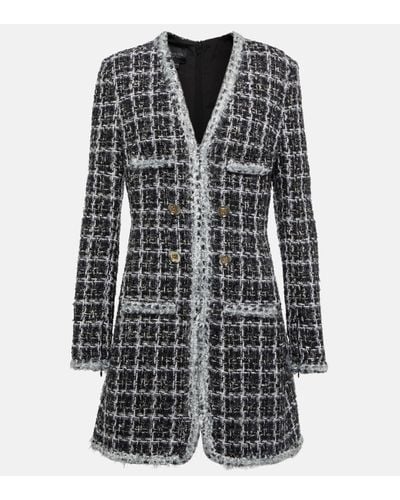 Giambattista Valli Long-sleeve Tweed Minidress - Grey