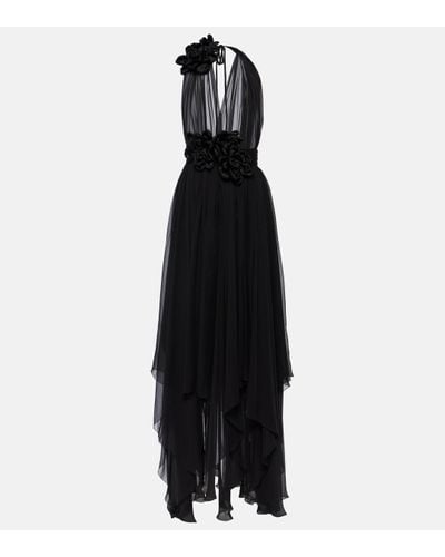 Dolce & Gabbana Robe longue en soie - Noir