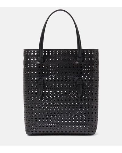 Alaïa Mina Ns Vienne Wave Leather Tote Bag - Black