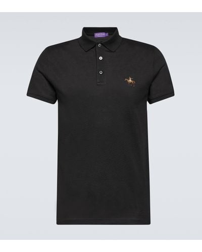 Ralph Lauren Purple Label Cotton Pique Polo Shirt - Black