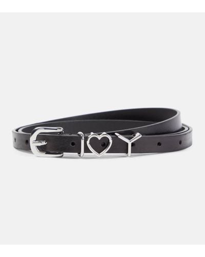 Y. Project Y Heart 15mm Leather Belt - Black