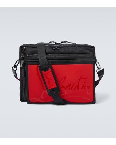 Christian Louboutin Loubideal Leather-trimmed Messenger Bag - Red