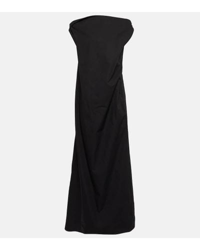 The Row Bamaris One-shoulder Cotton Maxi Dress - Black