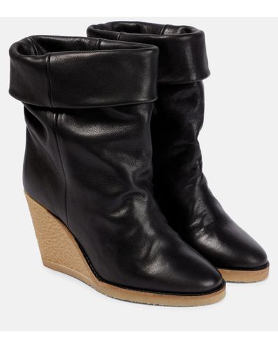 ISABEL MARANT Donatee Leather Ankle Boots - Farfetch