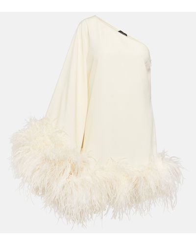 ‎Taller Marmo Mini-robe Asymétrique En Crêpe À Plumes Piccolo Ubud - Neutre
