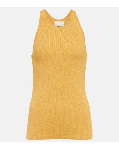 Isabel Marant Merry Ribbed-knit Top - Yellow