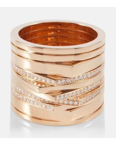 Repossi Antifer 18kt Rose Gold Ring With Diamonds - Metallic