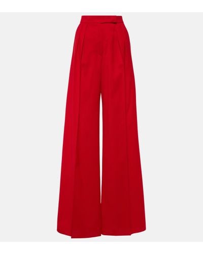 Max Mara Rimini Virgin Wool Wide-leg Trousers - Red