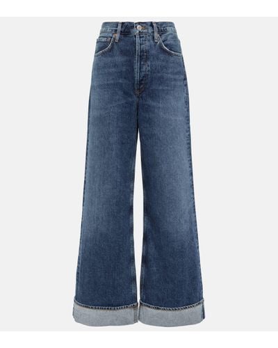 Agolde Dame High-rise Wide-leg Jeans - Blue