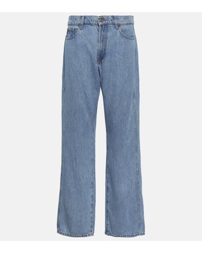 7 For All Mankind Jean droit Tess a taille haute - Bleu