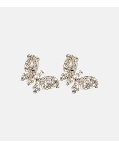 Oscar de la Renta Butterfly Embellished Earrings - Metallic