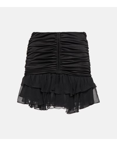 Blumarine Ruffle-trimmed Pleated Miniskirt - Black