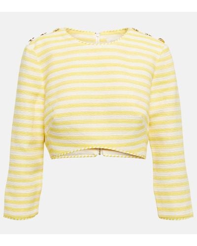 Zimmermann Top cropped Hide Tide a righe - Giallo