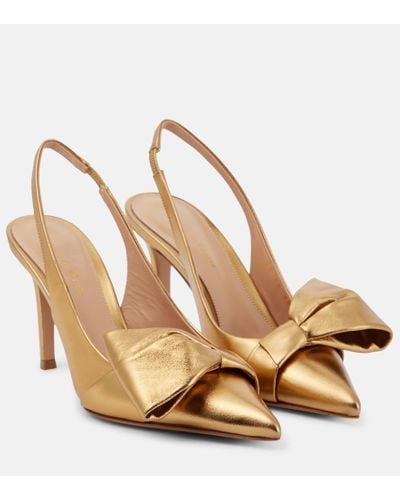 Gianvito Rossi Slingback-Pumps Safira aus Metallic-Leder - Mettallic