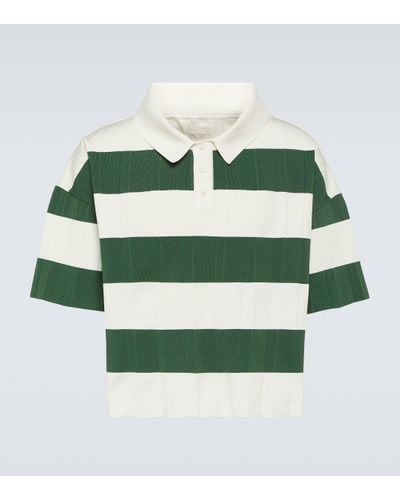 Jacquemus Le Polo Bimini Stripe-pattern Stretch-knit Polo Shirt - Green
