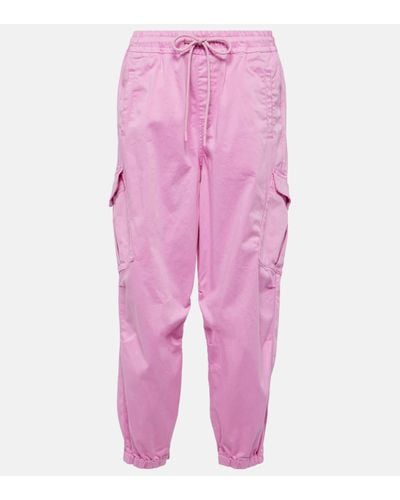 AG Jeans High-rise Cotton Cargo Trousers - Pink