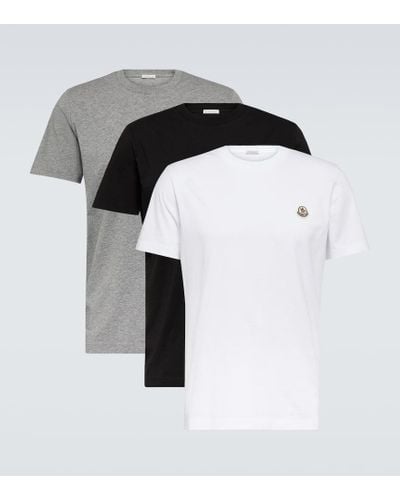 Moncler Set di 3 T-shirt in cotone - Nero