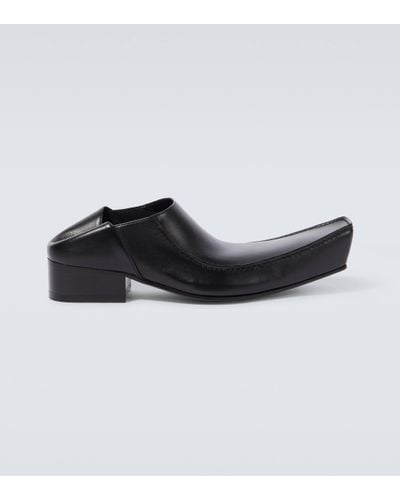 Balenciaga Romeo Leather Slippers - Black