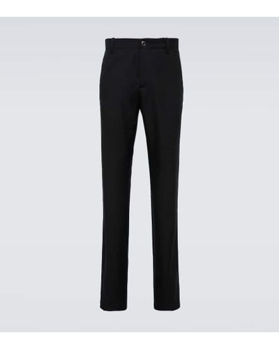 Versace Wool Straight Pants - Black