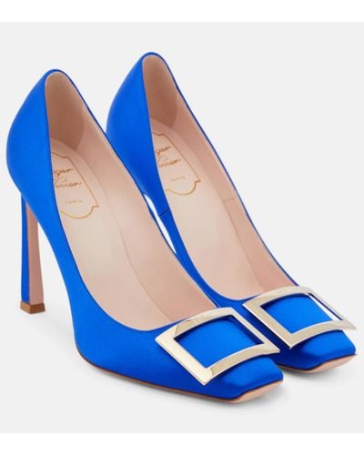 Roger Vivier Trompette Satin Court Shoes - Blue