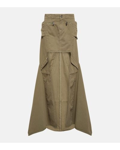 Coperni Paneled Cotton Maxi Skirt - Green