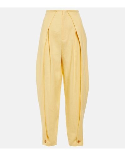 Loro Piana Linen Culottes - Yellow