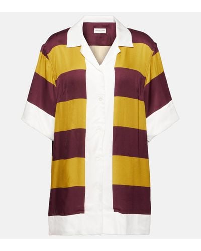 Dries Van Noten Striped Satin Shirt - Multicolour