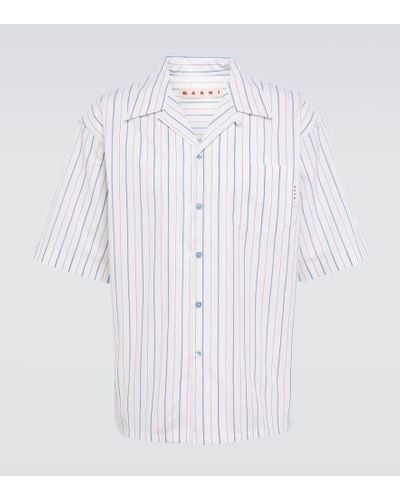 Marni Camisa bowling de popelin de algodon - Blanco