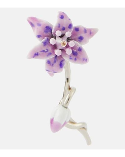 Acne Studios Einzelner Ohrring Flower - Lila