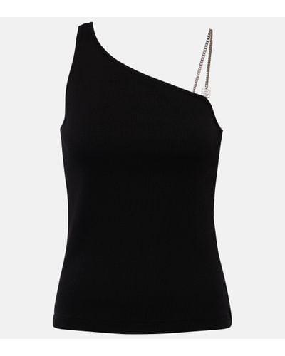 Givenchy Top asymetrique en coton - Noir