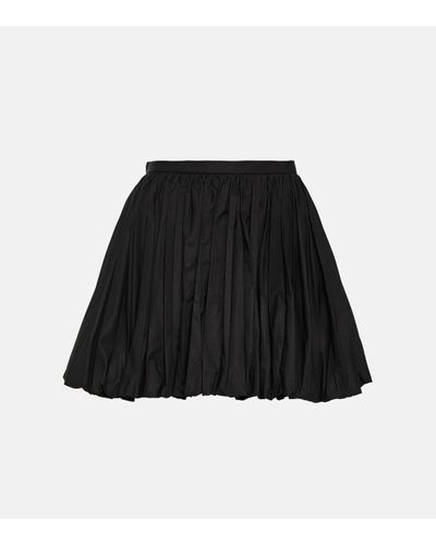 Jil Sander Pleated Cotton Miniskirt - Black
