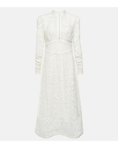 Zimmermann Paisley Lace Midi Dress - White