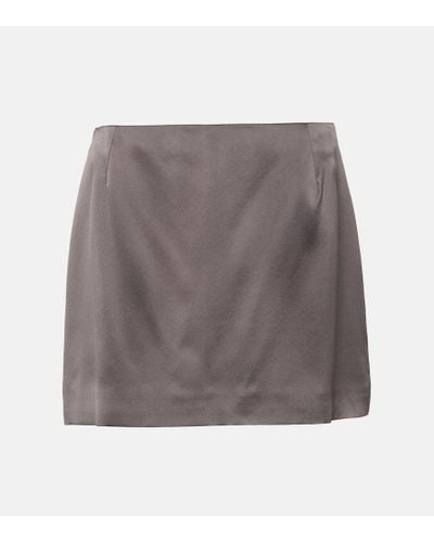 Peter Do Silk Charmeuse Miniskirt - Gray